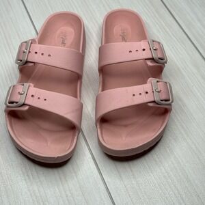 Cat &‎ Jack Pink Double Buckle Slide Sandals Girls Size 3 Casual